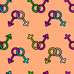 Obraz premium bright pattern of Female and male gender symbols