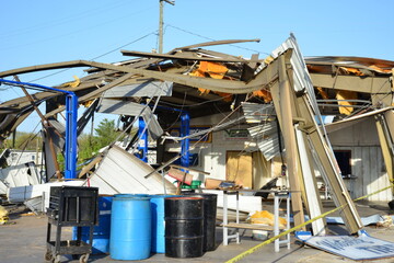 Damage caused by an EF3 tornado in Lynchburg, Virginia, on April 15, 2018. 