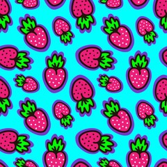 Seamless pattern with bright berries. Vector illustration