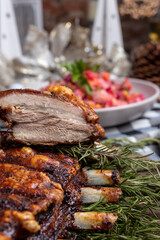 Mesa de navidad, año nuevo o acción de gracias. 