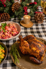 Mesa de navidad, año nuevo o acción de gracias. 