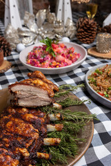 Mesa de navidad, año nuevo o acción de gracias. 