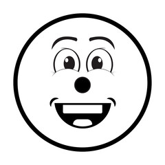 Obraz premium smiley circle face clown laughing logo cartoon illustration
