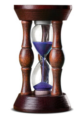 Sand watch or hourglass with running sand, time concept