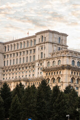 Fototapeta premium Detail of Palace of the Parliament, Bucharest, Romania