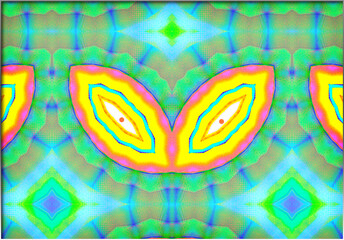 Abstract, Multiple Colours, Patterns and Shapes, within a Border  digital art