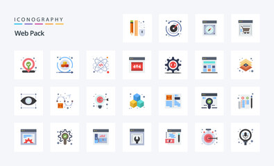 25 Web Pack Flat color icon pack