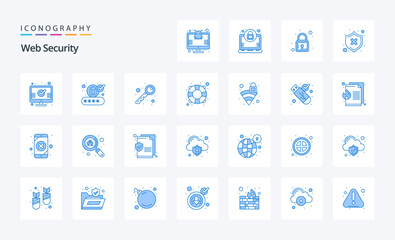25 Web Security Blue icon pack