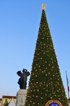 Christmas details in the historic center of Empoli in Florence, Italy