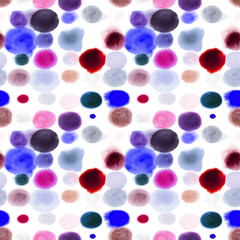 Fototapeta premium Colorful seamless watercolor round pattern.