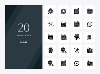 20 Ux And Ui Solid Glyph icon for presentation