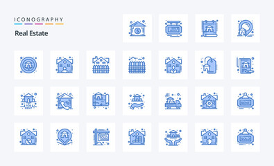25 Real Estate Blue icon pack
