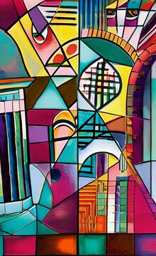 stained glass stained window, Created with Generative AI technology