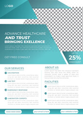Obraz premium Medical health Care Flyer and post banner template with photo