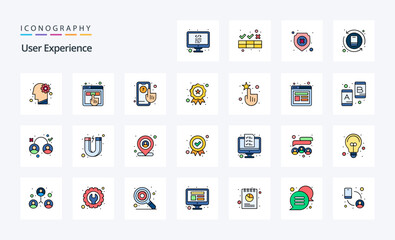 25 User Experience Line Filled Style icon pack