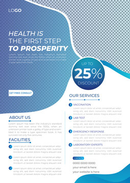 Medical health Care Flyer and post banner template with photo