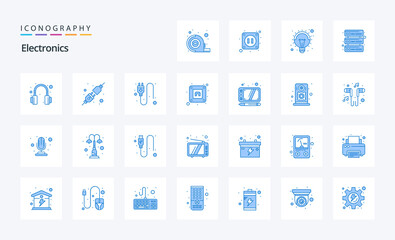 25 Electronics Blue icon pack