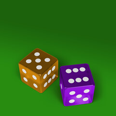 3d illustration - clear dice