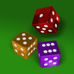 3d illustration - clear dice