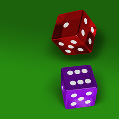3d illustration - clear dice