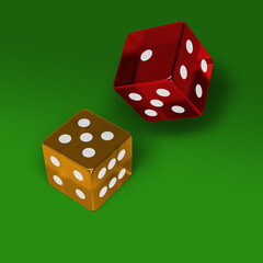 3d illustration - clear dice