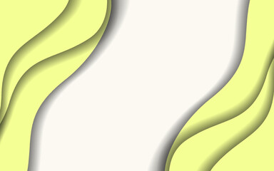 Papercut wave abstract shape yellow color background

