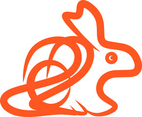 illustration of the symbol of the year 2023 with the image of a rabbit