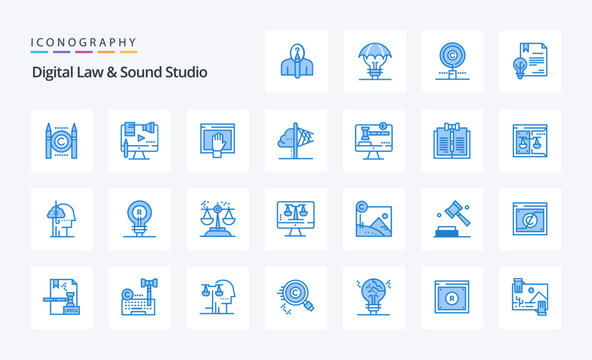 25 Digital Law And Sound Studio Blue icon pack