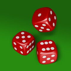 3d illustration - red dice