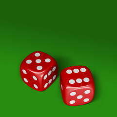 3d illustration - red dice