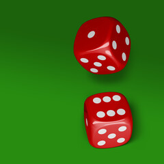 3d illustration - red dice
