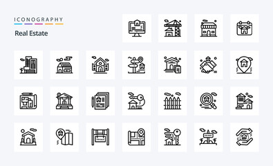 25 Real Estate Line icon pack