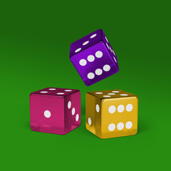 3d illustration - colorful dices
