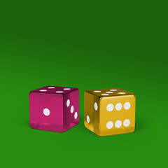 3d illustration - colorful dices