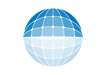 Earth globe vector icon in blue scale