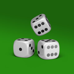 3d illustration - Black and white dices