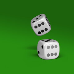 3d illustration - Black and white dices