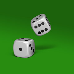 3d illustration - Black and white dices