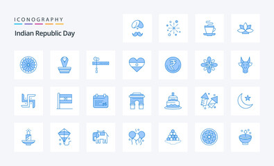 25 Indian Republic Day Blue icon pack