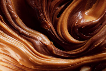 Mixture of macadamia nuts, peanut butter sauce  and cocoa powder
