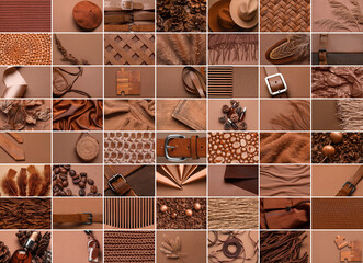 Collage of photos in brown colors