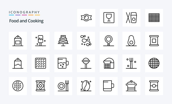 25 Food Line icon pack