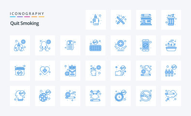 25 Quit Smoking Blue icon pack