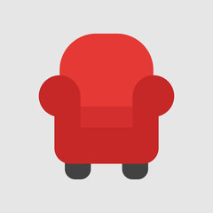 Armchair icon in flat style about furniture, use for website mobile app presentation