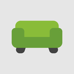 Sofa icon in flat style about furniture, use for website mobile app presentation