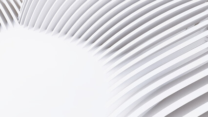 Abstract Curved Shapes. White Circular Background.