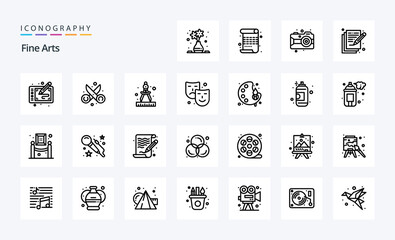 25 Fine Arts Line icon pack