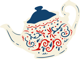 Porcelain teapot illustration