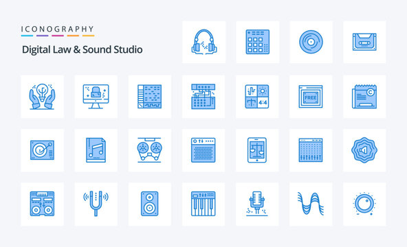 25 Digital Law And Sound Studio Blue icon pack