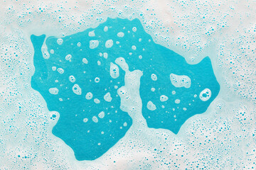 Soap foam on color water